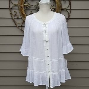 Zac & Rachel White Top/Blouse